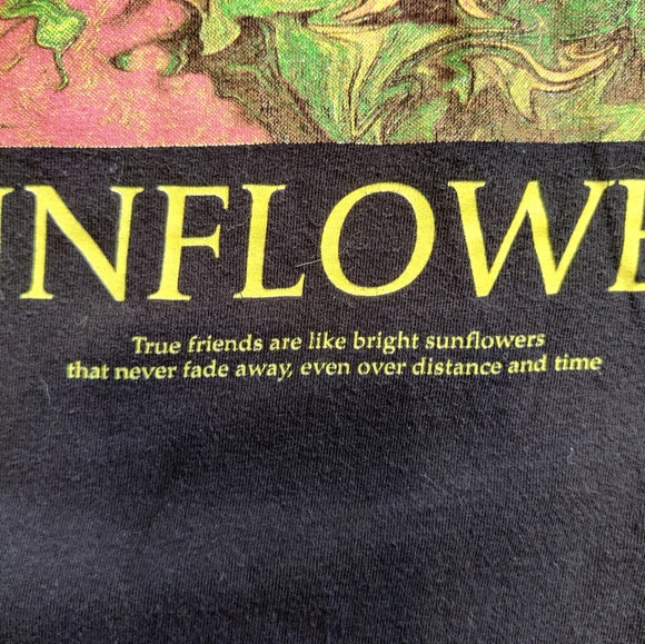 Dirtee Laundry Black Long Sleeve With Sunflower Graphic Size Medium - Picture 2 of 4